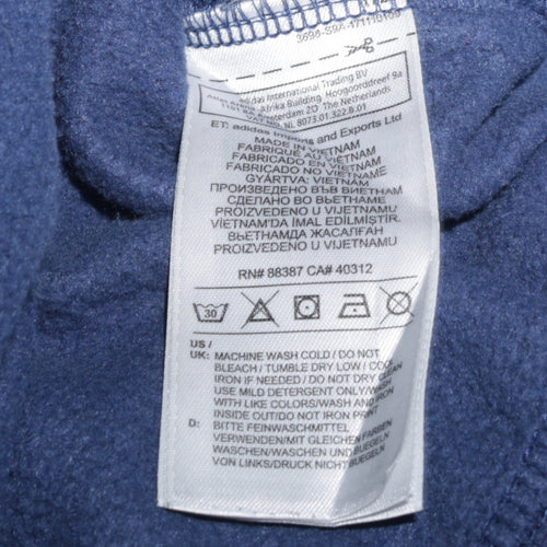 Adidas Men's Blue Pullover Hoodie L Graphic Logo Fleece Sweatshirt