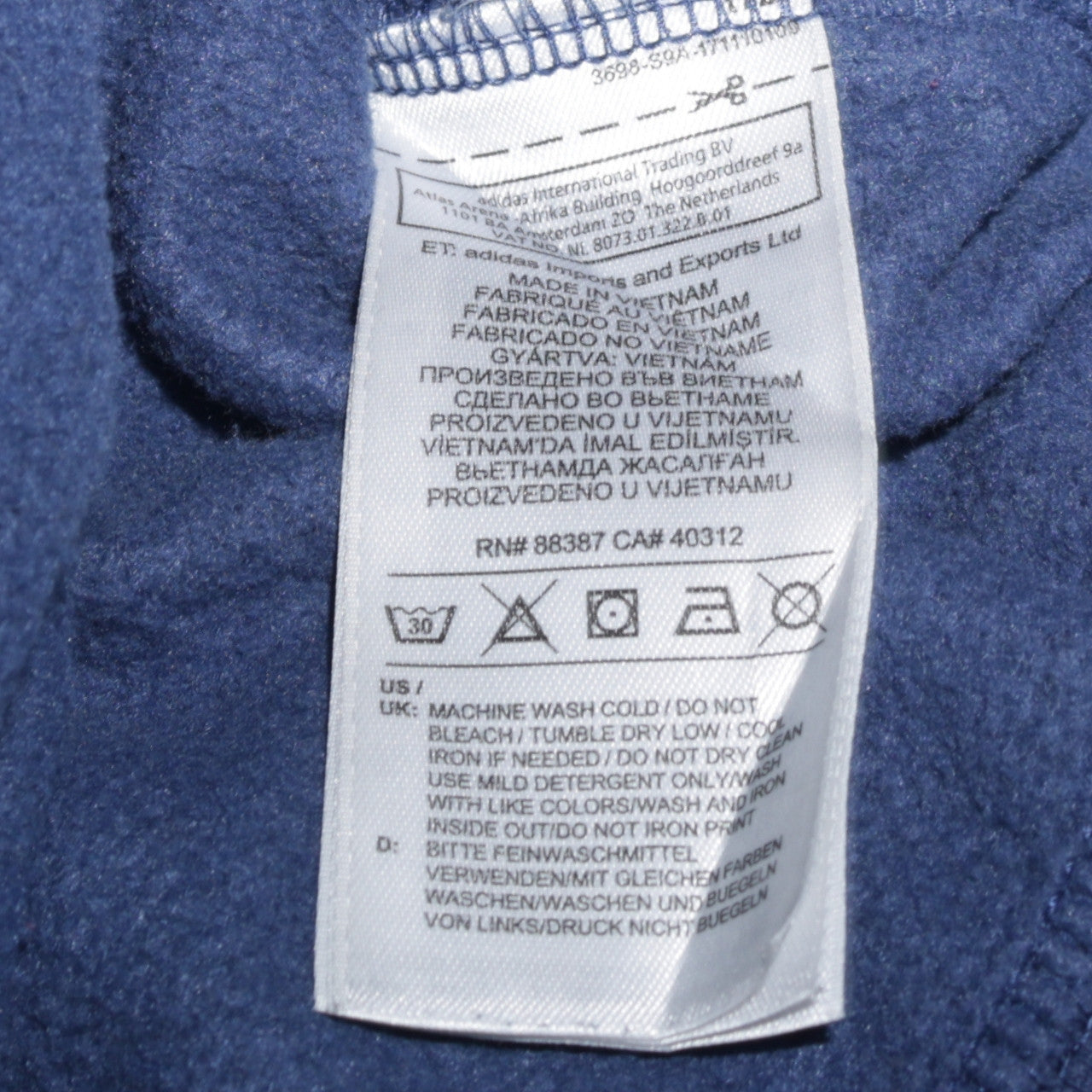 Adidas Men's Blue Pullover Hoodie L Graphic Logo Fleece Sweatshirt