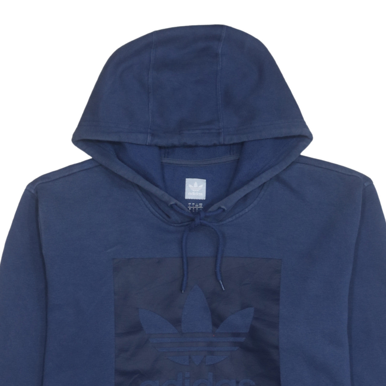 Adidas Men's Blue Pullover Hoodie L Graphic Logo Fleece Sweatshirt