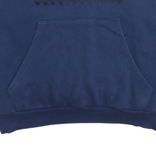 Adidas Men's Blue Pullover Hoodie L Graphic Logo Fleece Sweatshirt