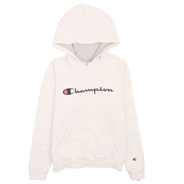 Champion Men's White XL Pullover Hoodie with Logo Embroidery