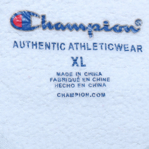 Champion Men's White XL Pullover Hoodie with Logo Embroidery
