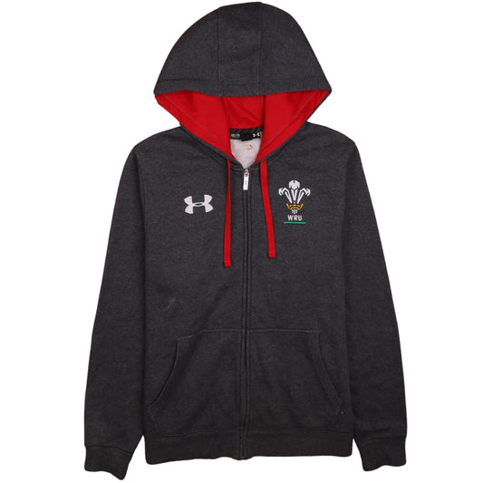 Under Armour Men's Grey Full Zip Hoodie WRU Rugby Medium
