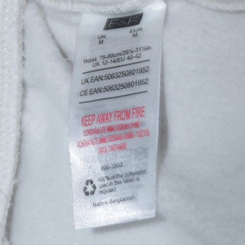 F&F Active Women’s White Fleece Wide-Leg Sweatpants M