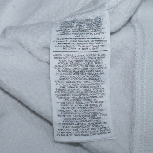 Nike Men's White Pullover Hoodie Size S Lightweight Fleece