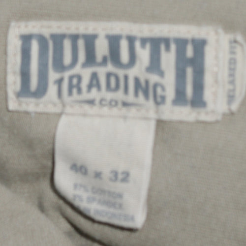 Duluth Trading Co Men's Beige Cargo Trousers 40x32 Cotton Stretch