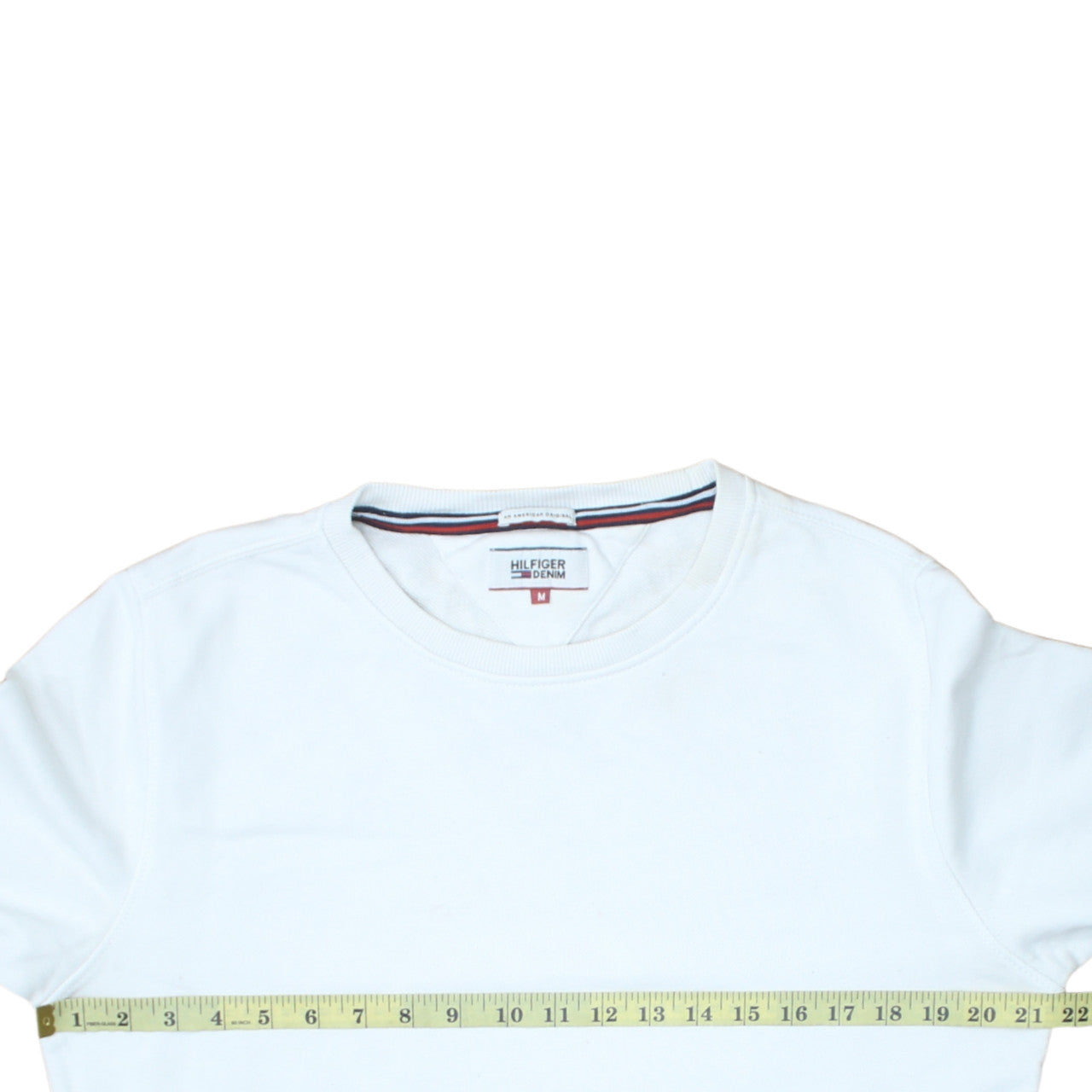 Tommy Hilfiger Men’s White Crew Neck Logo Sweatshirt Medium