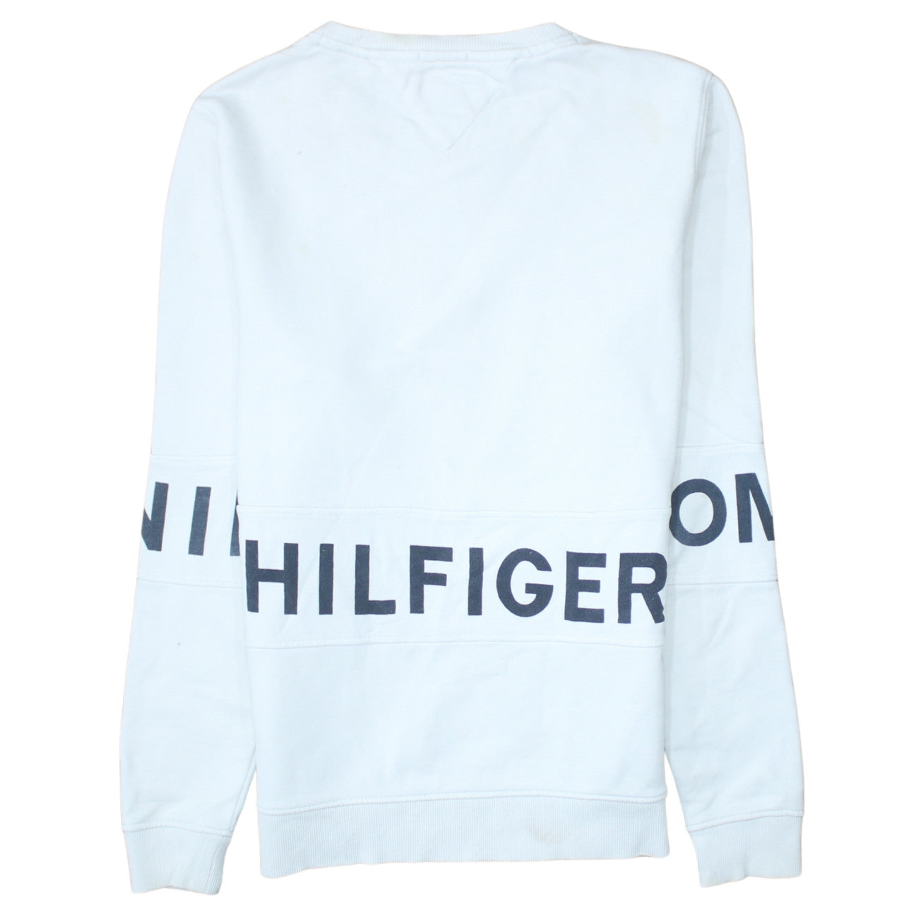 Tommy Hilfiger Men’s White Crew Neck Logo Sweatshirt Medium