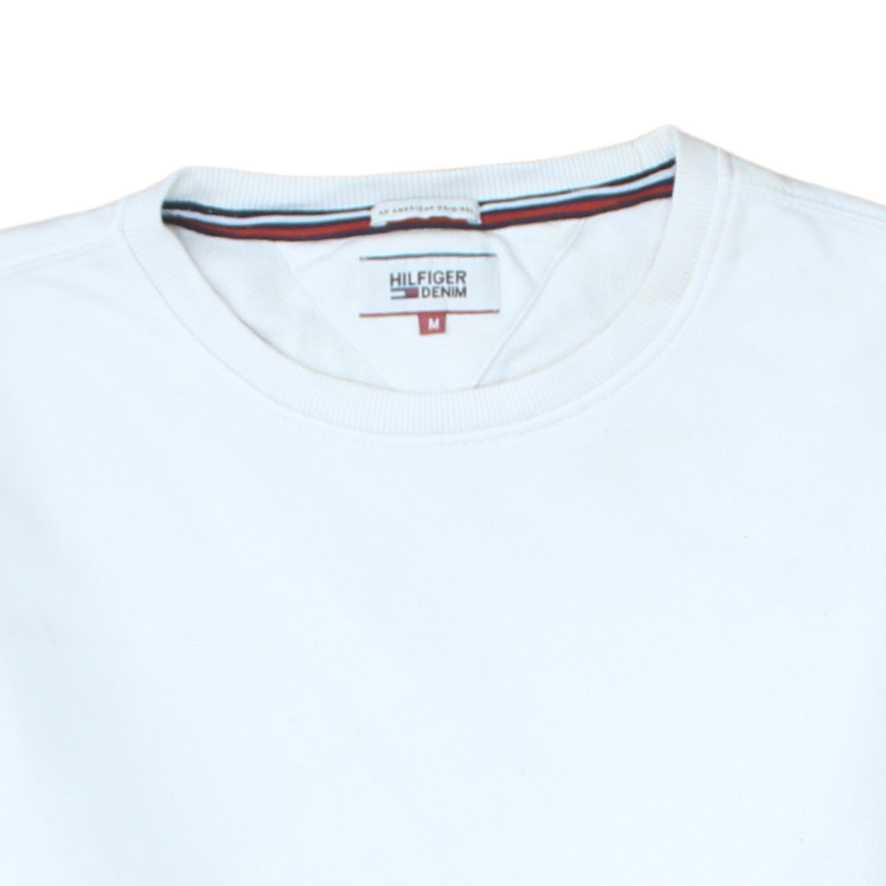 Tommy Hilfiger Men’s White Crew Neck Logo Sweatshirt Medium