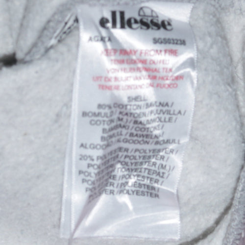 Ellesse Women Grey Cotton Blend Pullover Sweatshirt UK 6