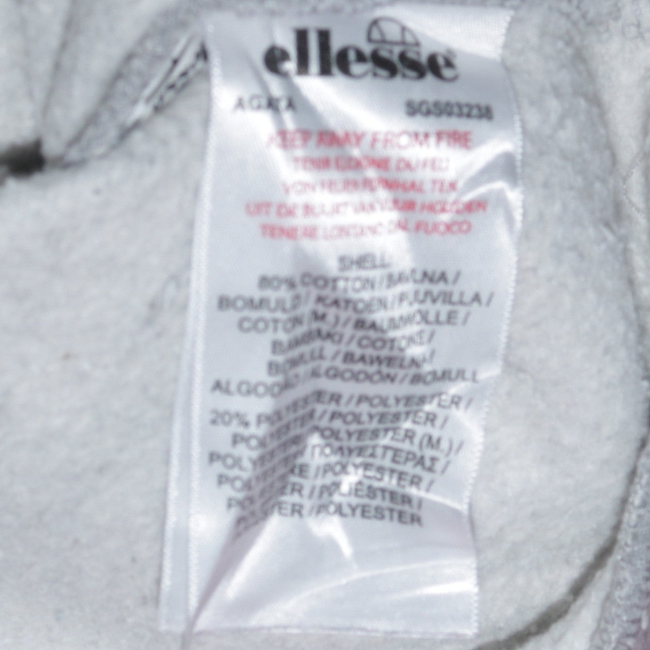 Ellesse Women Grey Cotton Blend Pullover Sweatshirt UK 6
