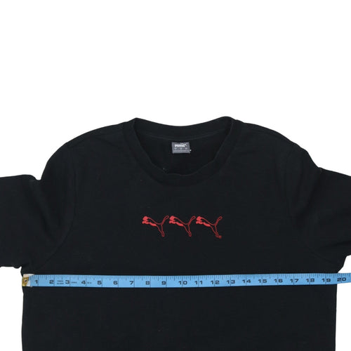 Puma Men’s Black Crew Neck Logo Pullover Sweatshirt Size L