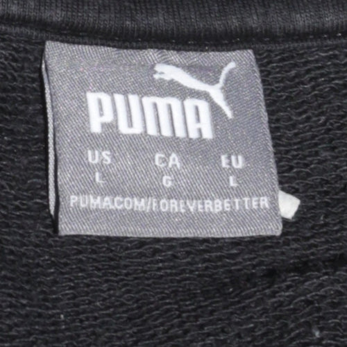 Puma Men’s Black Crew Neck Logo Pullover Sweatshirt Size L