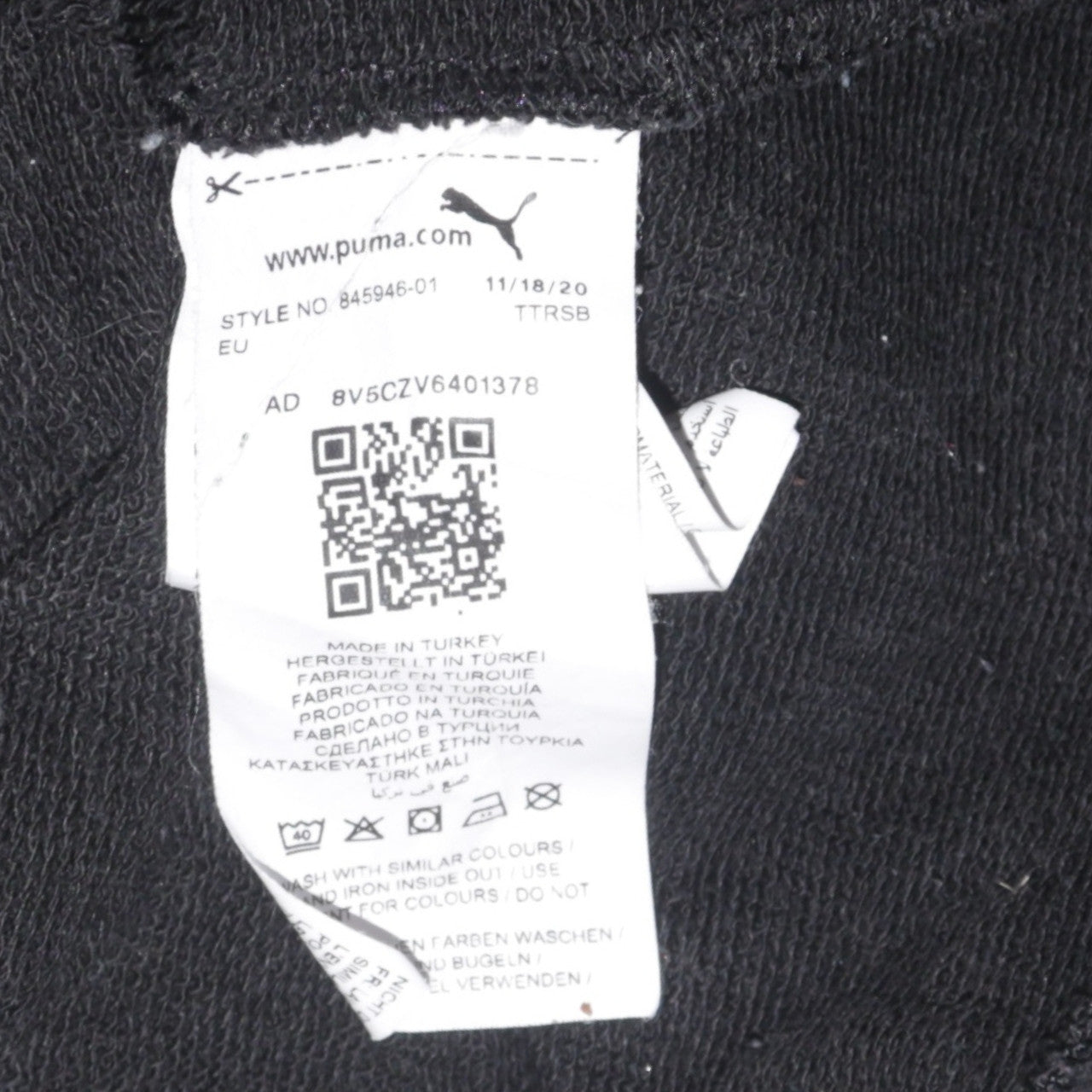 Puma Men’s Black Crew Neck Logo Pullover Sweatshirt Size L