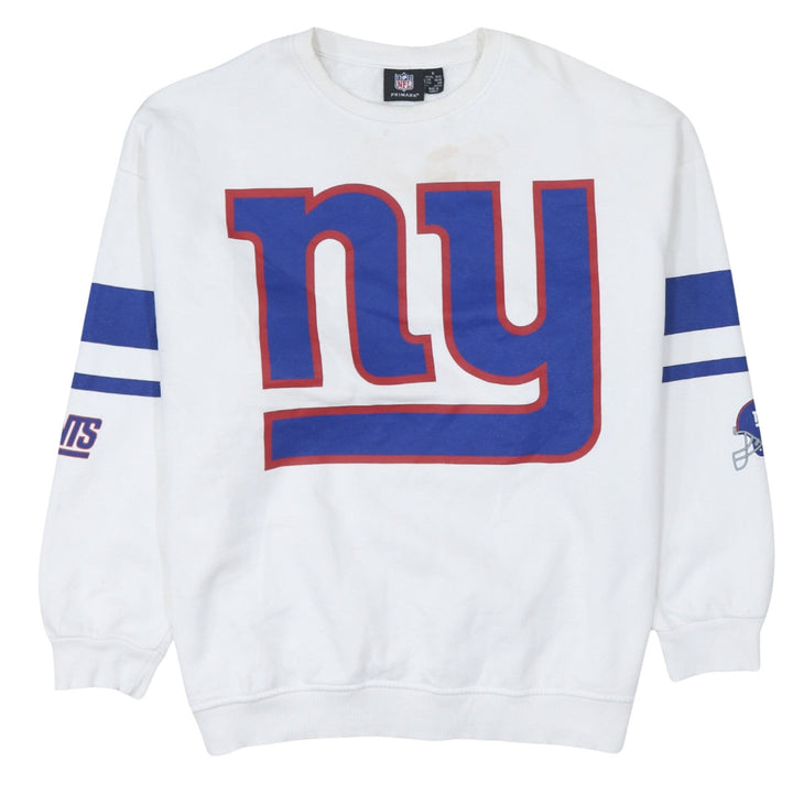 Primark NFL Giants White Cotton Sweatshirt Women S 10/12 Crew Neck Pullover