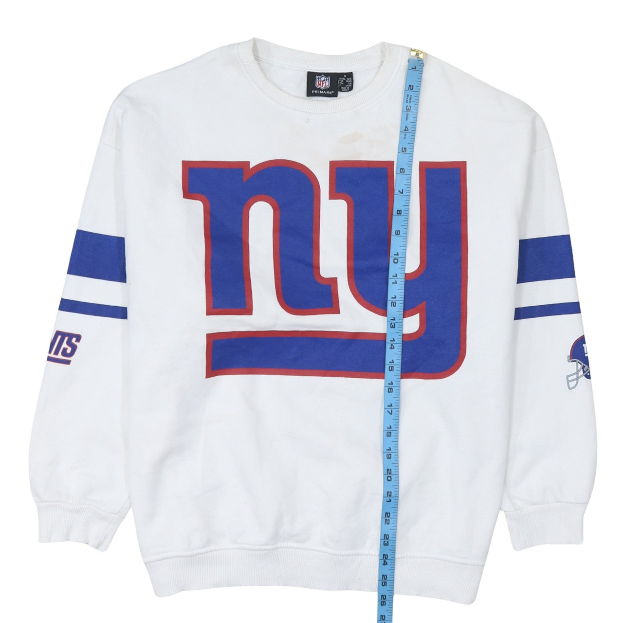Primark NFL Giants White Cotton Sweatshirt Women S 10/12 Crew Neck Pullover