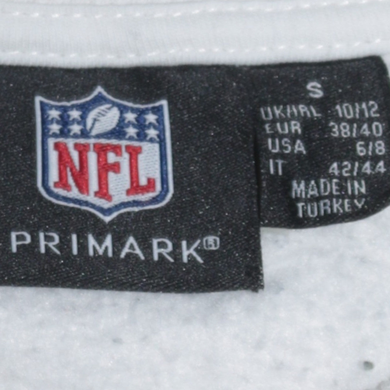 Primark NFL Giants White Cotton Sweatshirt Women S 10/12 Crew Neck Pullover