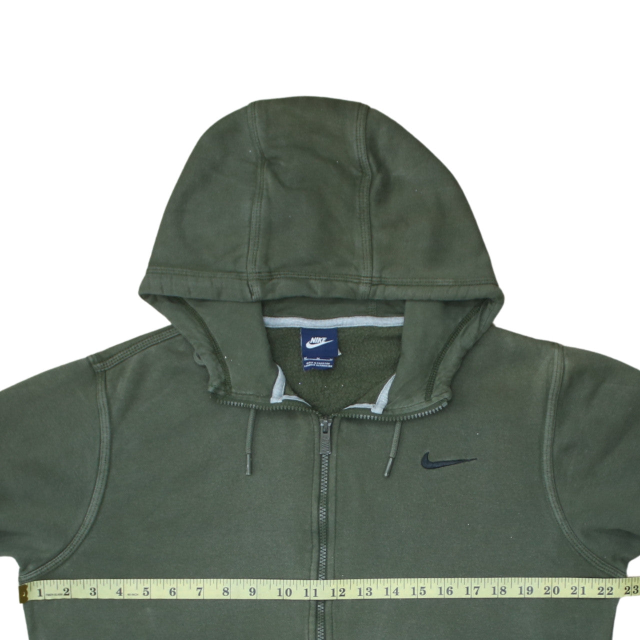Nike Mens Green Full Zip Hoodie M Regular Fit Fleece