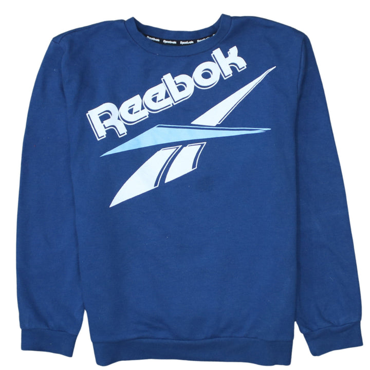Reebok Boys Blue Graphic Pullover Sweatshirt 13-14 Years Crew Neck