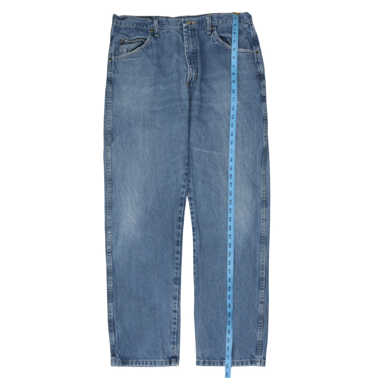 Wrangler Men's Blue 36x32 Regular Fit Straight Denim Jeans