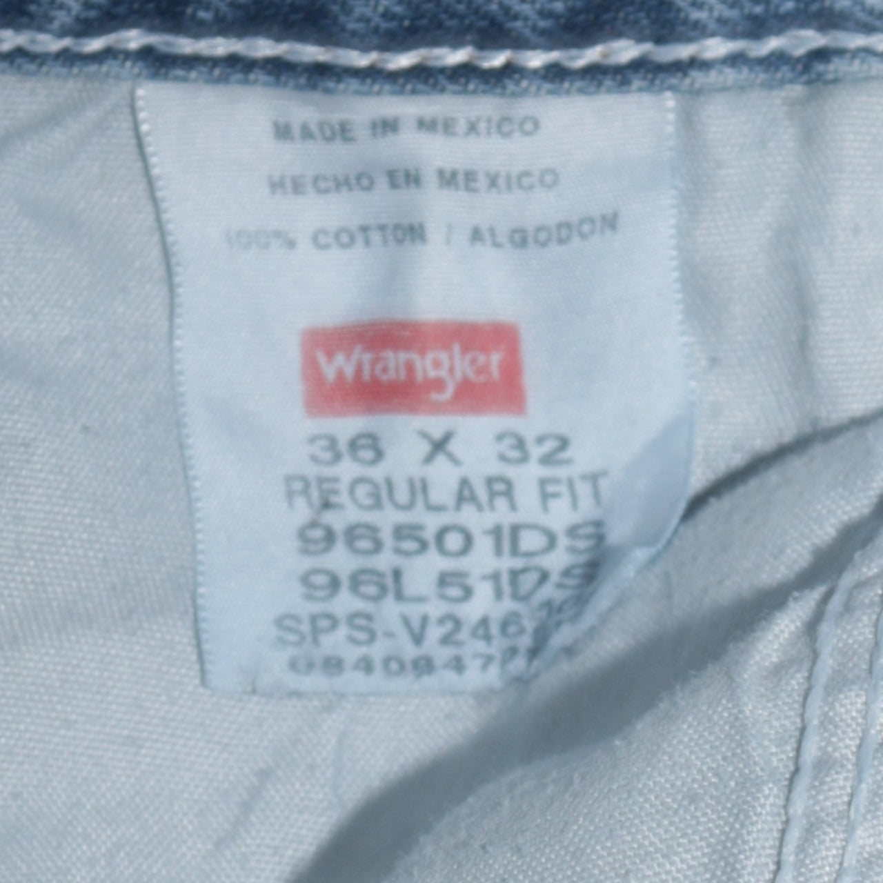 Wrangler Men's Blue 36x32 Regular Fit Straight Denim Jeans