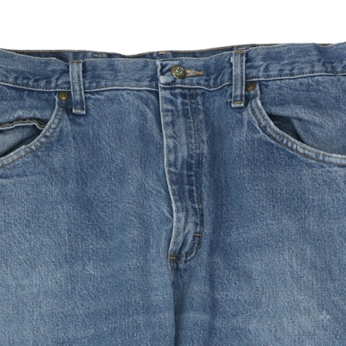 Wrangler Men's Blue 36x32 Regular Fit Straight Denim Jeans