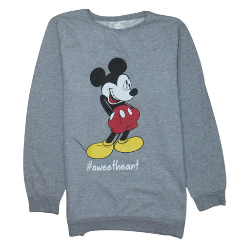 Disney Women Grey Mickey Mouse Pullover Sweatshirt UK 22