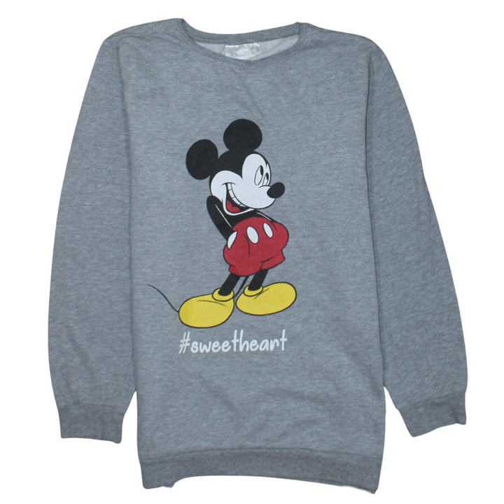 Disney Women Grey Mickey Mouse Pullover Sweatshirt UK 22