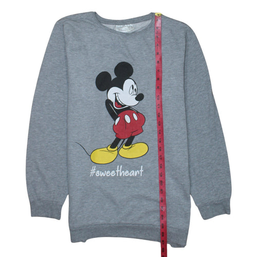 Disney Women Grey Mickey Mouse Pullover Sweatshirt UK 22