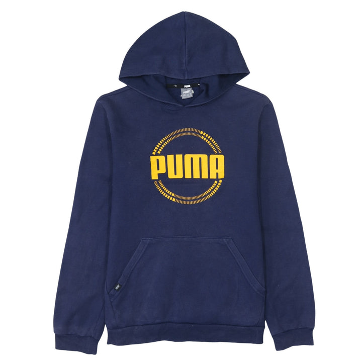 Puma Boys Navy Blue Pullover Hoodie 15-16 Years Cotton Blend Logo Sweatshirt