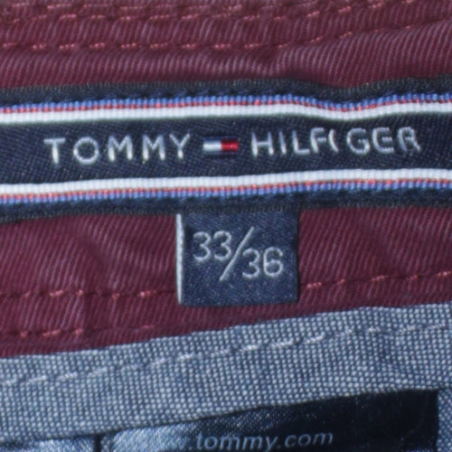 Tommy Hilfiger Men's Red Chino Trousers Size 33/36 Cotton