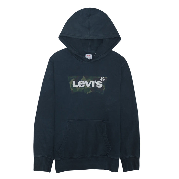 Levi's Mens Black Camouflage Logo Pullover Hoodie Size S