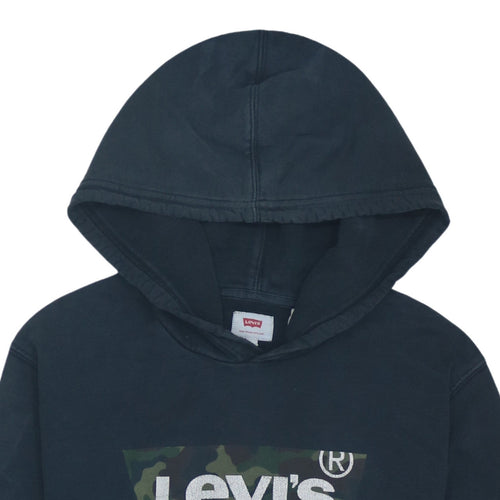 Levi's Mens Black Camouflage Logo Pullover Hoodie Size S