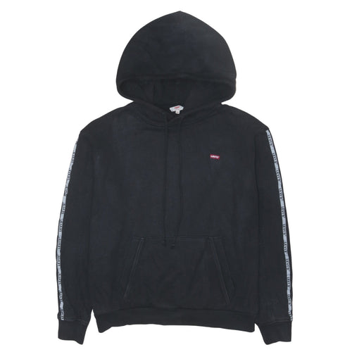 Levi's Men's Black XS Pullover Hoodie with Logo Tape Detail
