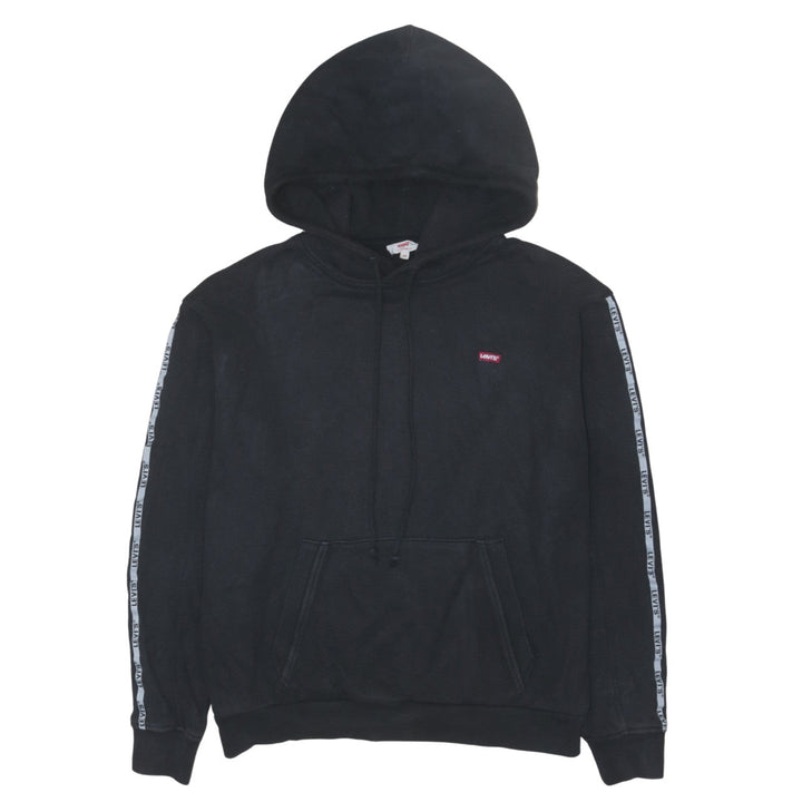 Levi's Men's Black XS Pullover Hoodie with Logo Tape Detail