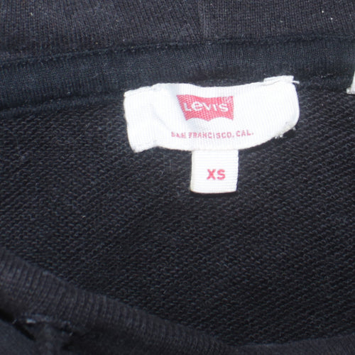 Levi's Men's Black XS Pullover Hoodie with Logo Tape Detail