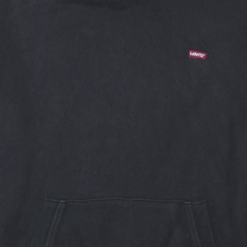Levi's Men's Black XS Pullover Hoodie with Logo Tape Detail
