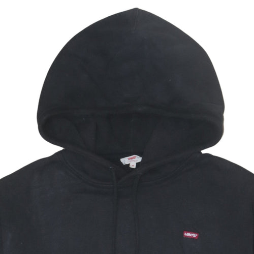 Levi's Men's Black XS Pullover Hoodie with Logo Tape Detail