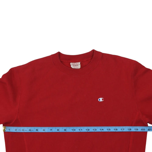 Champion Men's Red Reverse Weave Crew Neck Pullover Sweatshirt M