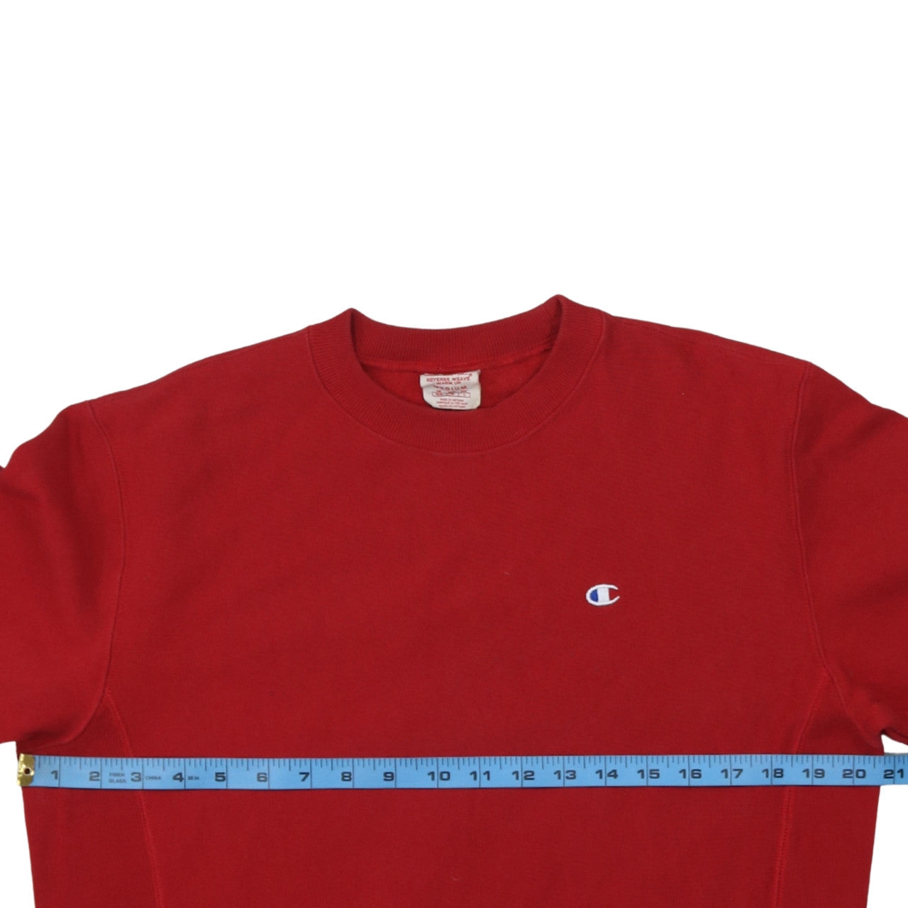 Champion Men's Red Reverse Weave Crew Neck Pullover Sweatshirt M