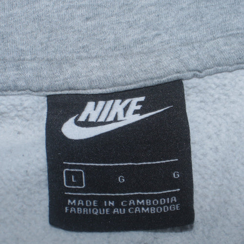 Nike Men's Grey Pullover Hoodie Size L Fleece Sweatshirt