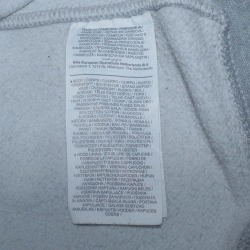 Nike Men's Grey Pullover Hoodie Size L Fleece Sweatshirt