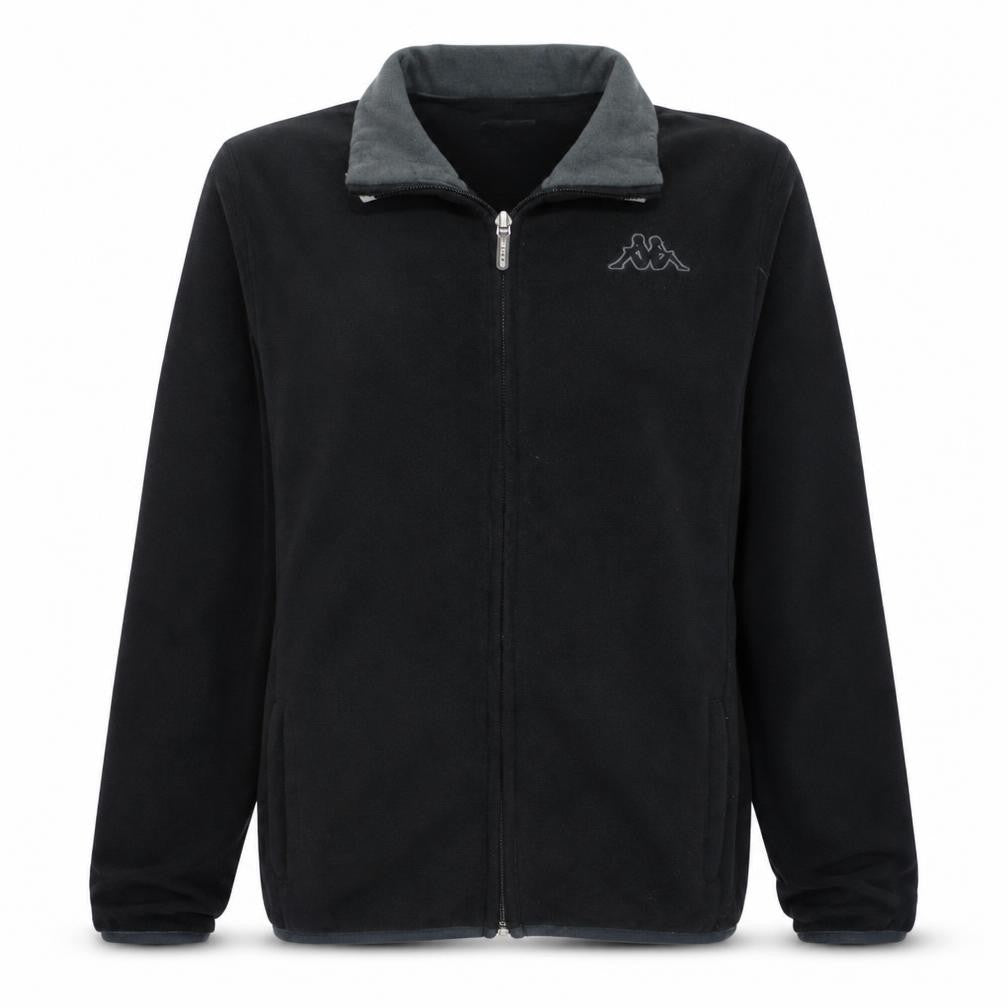 Front view of Kappa Women Black Fleece Full Zip Jacket Medium