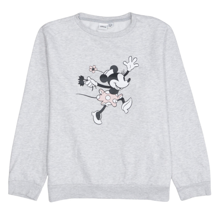Disney Women’s Grey Minnie Mouse Pullover Sweatshirt Size L