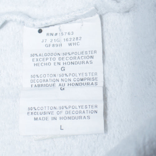 Champion Men's White Pullover Hoodie Size L Logo Graphic Fleece