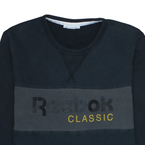 Reebok Men Black Classic Logo Pullover Sweatshirt Size M