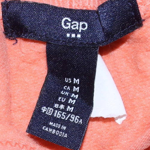 GAP Women Orange Medium Pullover Hoodie with Logo Print