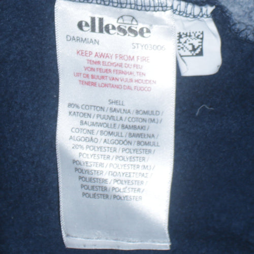 Ellesse Mens Blue Pullover Hoodie Medium Logo Sportswear