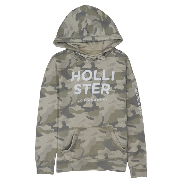 Hollister Men's Green Camouflage Pullover Hoodie Size M