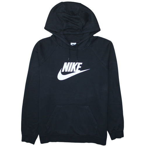 Nike Womens Black XL Pullover Hoodie with Logo Print